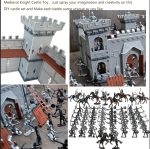 Plustopoy Medieval Castle Knight Toy Soldier Army Figurines, DIY Assembled Cavalry, Arrow Tower,8 Knights and 8 Horse, 36 Soldiers, Simulated Siege War of Attack Castle Toy for Boys - Image 5