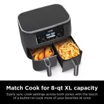 Ninja DZ201 Foodi 8 Quart 6-in-1 DualZone 2-Basket Air Fryer with 2 Independent Frying Baskets, Match Cook & Smart Finish to Roast, Broil, Dehydrate & More for Quick, Easy Meals, Grey - Image 13