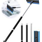 helloleiboo 2025 Extra Long 55.7" Ice Scrapers for Car Windshield Multi-Functional Detachable Car Ice Scraper with Foam Grip and 270° Pivoting Brush Head Snow Brush for SUV Truck Auto (Blue)