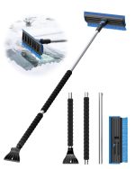 helloleiboo 2025 Extra Long 55.7" Ice Scrapers for Car Windshield Multi-Functional Detachable Car Ice Scraper with Foam Grip and 270° Pivoting Brush Head Snow Brush for SUV Truck Auto (Blue)