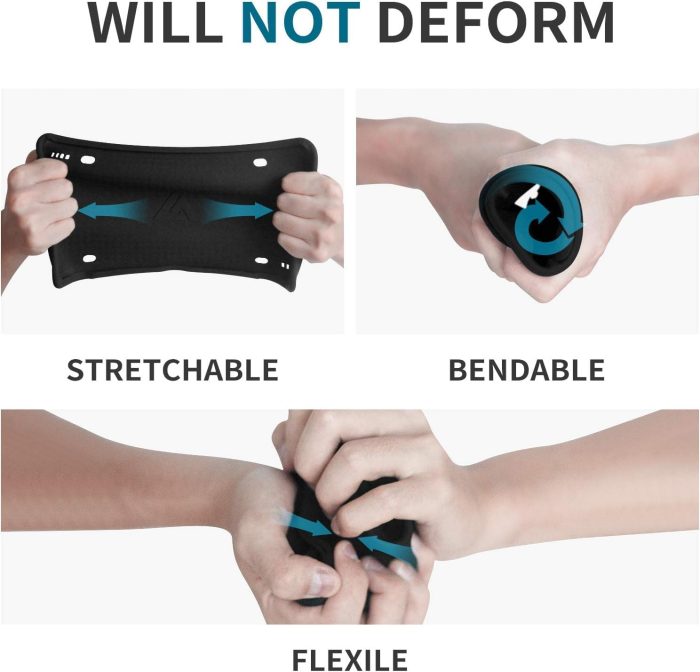 Aujen Silicone License Plate Frames Black, 2 Pack Car License Plate Frame, Universal US Black License Plate Holders Brackets Rust-Proof, Weather & Rattle-Proof, Car Accessories - Image 3