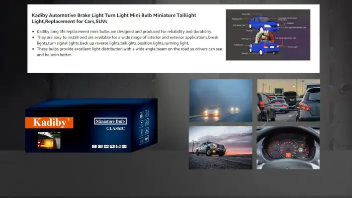 Kadiby 12 Pack 7443 Bulb 7444 T20 W21/5W 7443LL Brake/Tail Light Bulbs/Turn Signal Long Life Daytime Running Lamp(DRL) for RAV4 CR-V Civic Pilot Camry Silverado 4Runner Altima Corolla and others - Image 7