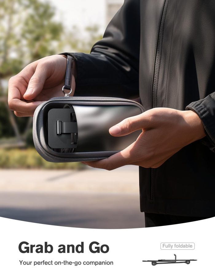 Nulaxy 2 Pack Dual Folding Cell Phone Stand, Fully Adjustable Phone Holder for Desk, Compatible with iPhone 17 16 15 14 13 12 11, Nintendo Switch, All Phones, Black & Rose Gold - Image 6