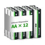 Granicell 12-Pack Lithium AA Batteries | 1.5V for Blink Cameras, Smart Locks, Alarms & Tech Devices | 10-Year Life, Leak-Proof, Extreme-Temp Resistant (Non-Rechargeable)
