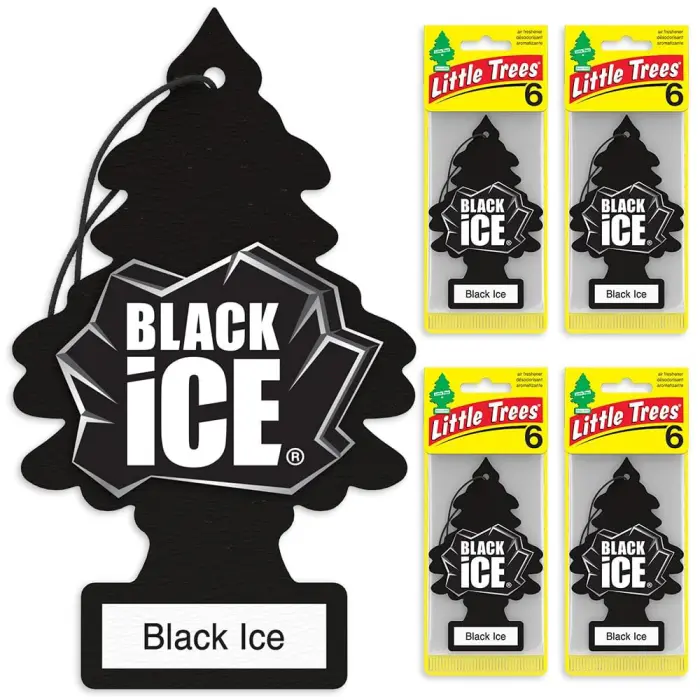 LITTLE TREES Car Air Freshener | Hanging Tree Provides Long Lasting Scent for Auto and Home | Black Ice, 24 Air Fresheners - Image 8