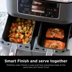 Ninja DZ201 Foodi 8 Quart 6-in-1 DualZone 2-Basket Air Fryer with 2 Independent Frying Baskets, Match Cook & Smart Finish to Roast, Broil, Dehydrate & More for Quick, Easy Meals, Grey - Image 12