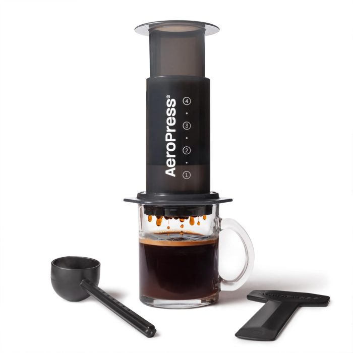61l86L74YbL AeroPress Original Coffee and Espresso-style Maker, Barista Level Portable Coffee Maker with Chamber, Plunger, & Filters, Quick Coffee and Espresso Maker - Image 1