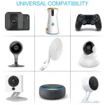 2 Pack 20FT Power Extension Cable Compatible with Wyze Cam V4,Wyze Cam v3,Wyze Cam Pan,WYZE Cam OG,NestCam Indoor,Blink,Amazon Cloud Camera,USB to Micro USB Durable Charging and Data Sync Cord(White) - Image 8