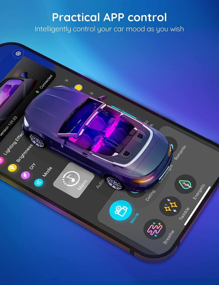 Govee Car LED Lights, Smart Car Interior Lights with App Control, RGB Lights with DIY Mode and Music Mode, 2 Lines Design LED Lights for Cars with Car Charger, 12V - Image 7