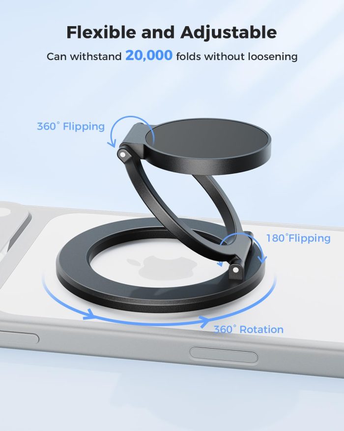 SUPERONE Magnetic Ring Holder for MagSafe Dual-Side Magnetics, Removable Gym Phone Grip with Kickstand for iPhone 17/16/15/14/13/12/ Series MagSafe Case All Phones Compatible with Magnetic Car Mount - Image 4