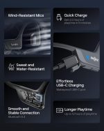 SHOKZ New OpenRun Pro 2- Bone Conduction Headphones, Open-Ear Bluetooth Wireless Sport Earphones for Running, Workouts - Sweat Resistant, Secure Comfortable Fit -Deep Bass, Smart Mic, Reflective Strip - Image 5