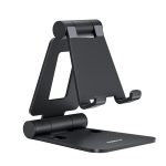 Nulaxy Dual Folding Cell Phone Stand, Fully Adjustable Foldable Desktop Phone Holder Cradle Dock Compatible with iPhone 17 16 15 14 13 12 11 Pro Max Xs Xr X 8, Nintendo Switch, All Phones