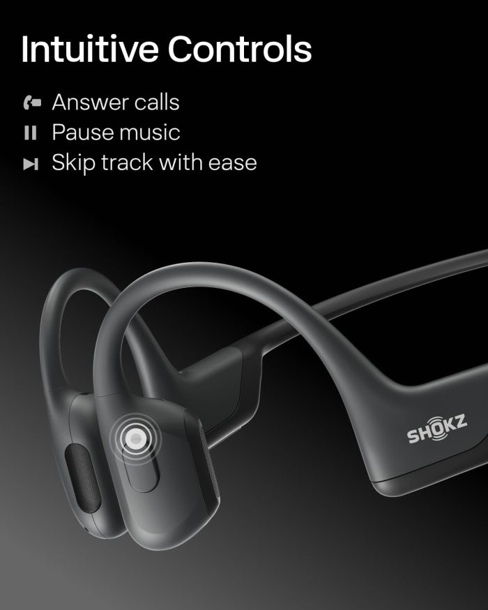 SHOKZ OpenRun Pro-Bone Conduction Headphones, Open-Ear Bluetooth Wireless Sport Headphones for Running and Workout, Sweat Resistant, Long Battery Life, Premium Deep Bass, Mic，with Hair Band, Black - Image 2
