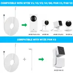 2 Pack 20FT Power Extension Cable Compatible with Wyze Cam V4,Wyze Cam v3,Wyze Cam Pan,WYZE Cam OG,NestCam Indoor,Blink,Amazon Cloud Camera,USB to Micro USB Durable Charging and Data Sync Cord(White) - Image 9
