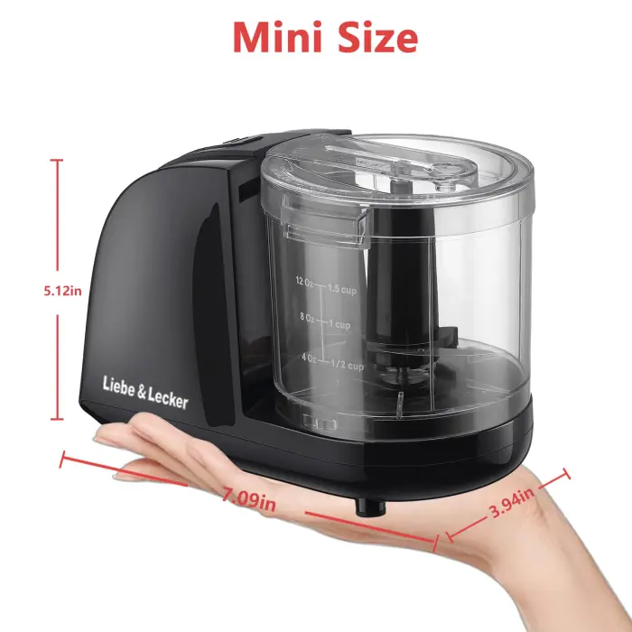 Liebe&Lecker Mini Food Processor,1.5 Cup Mini Chopper for Cutting Vegetable, Garlic,Onion and Meat - Image 5