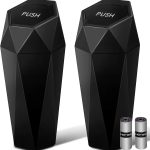 HOTOR Car Trash Can with Lid - 2 Pack, Car Accessories for Interior, Leakproof Vehicle Garbage Can with 30 Attached Trash Bags, Multipurpose Organizers and Storage for Home, Office, Black