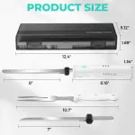 HAUSHOF Cordless Electric Knife Set for Meat Slicing, 8V Electric Carving Knife for Fish, Bread, Turkey, Rechargeable Meat Cutter with Reciprocating Stainless Steel Blades, Safety Lock & Storage Case - Image 6