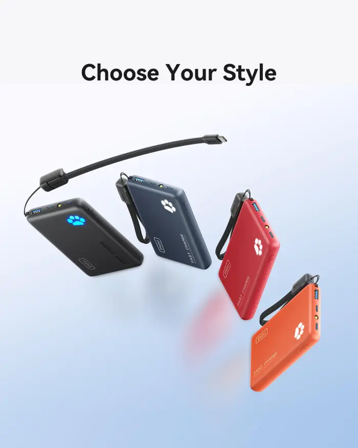 INIU Portable Charger, Ultra Slim 10000mAh 45W PD Power Bank, Fast Charging Mini Battery Pack, Travel Trip Family Essentials Powerbank for College Students Travelers Teen Boys Girls, Red - Image 8