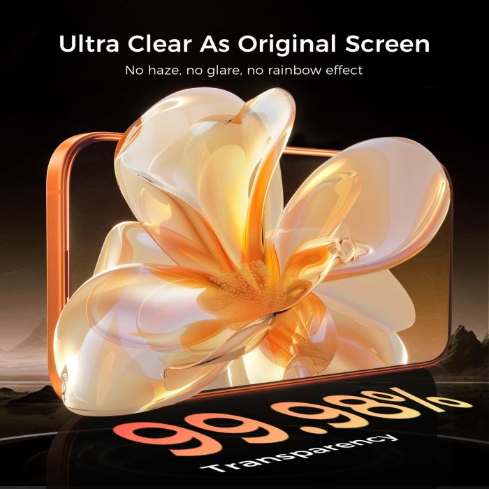 NeverBreak 9H+ Hardness for iPhone 17 Pro Max Screen Protector 12FT Military Grade Protection (Scratch, Shatter, Drop Resistance) Tempered Glass Full Edge Coverage 6.9", 2 Pack with De-Bubble Card - Image 2