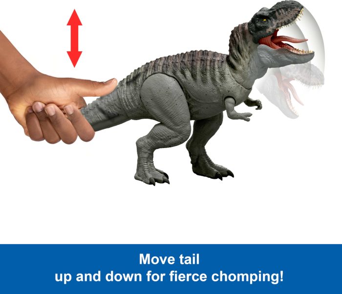 Mattel Jurassic World Rebirth Power Devour Tyrannosaurus Rex Dinosaur Figure with Tongue Activated Constant Chomp, Lights & Sounds, Digital Play - Image 5