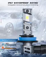 FRANXI 9005/HB3 H11/H8/H9 Bulbs Combo Fog Lights, 32000LM Super Bright 6000K Cool White, 1:1 Design with Cooling Fan, Plug and Play, Off-Road Light or fog light, Pack of 4 - Image 2