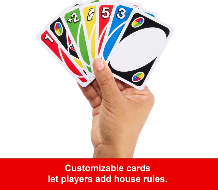 Mattel Games UNO Card Game in Travel & Storage Tin for Kid, Adult & Family Nights & Parties, Color Blind Accessible & Customizable Deck (Amazon Exclusive) - Image 5