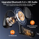 Bayhanc Bone Conduction Headphones, Open Ear, IPX6, Sweat Resistant, Bluetooth V5.4,10Hrs Playtime, Comfortable Fit Sports Wireless Earbuds with Built-in Mic for Running, Gym, Cycling, Outdoor, Black - Image 6