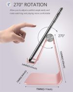 CreaDream Adjustable Cell Phone Stand, Phone Stand, Cradle, Dock, Holder, Aluminum Desktop Stand Compatible with Phone 16 15 14 13 12 11 Pro Max Plus SE, Accessories Desk, All Mobile Phones-Rose Gold - Image 5