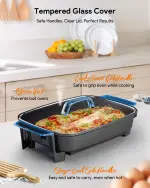 Nuwave Medley XL Digital Electric Skillet, Family Size Griddle w/Glass Lid, 2025 New & Improved Precision Heating, 100°-425°F, PFAS Free G11 Nonstick Ceramic Coating, Portable Hot Plate, 7qt Capacity - Image 3