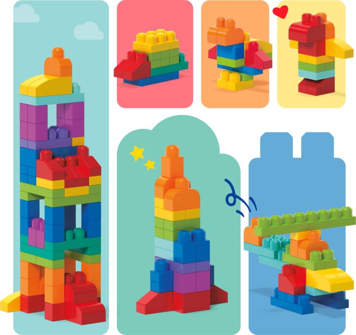 Mega Bloks First Builders Toddler Blocks Toys Set, Big Building Bag with 80 Pieces and Storage, Ages 1+ Years - Image 3
