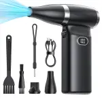Electric Compressed Air Duster Cordless: 60 MPH High Wind Speed Mini Air Blower for Electronics Portable Computer Cleaner Hand Keyboard Cleaning Powerful Duster for Car, Fans and Other Sences