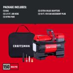 CRAFTSMAN 12V Portable Tire Inflator, Digital Air Compressor Pump with Gauge & LED Light, 150 PSI Auto Shut-Off, Compact Air Pump for Car, Motorcycle, Bike & Sports Balls - Image 3