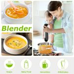 Bonsenkitchen 4-in-1 Immersion Blender Handheld, 20 Speeds Hand Blender with Turbo Mode, Stainless Steel Blade, Egg Whisk, Beaker & Chopper Bowl, Stick Mixer for Soup, Smoothie, Puree, Baby Food - Image 6