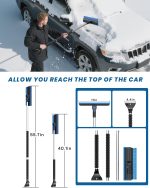 helloleiboo 2025 Extra Long 55.7" Ice Scrapers for Car Windshield Multi-Functional Detachable Car Ice Scraper with Foam Grip and 270° Pivoting Brush Head Snow Brush for SUV Truck Auto (Blue) - Image 7