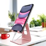 CreaDream Adjustable Cell Phone Stand, Phone Stand, Cradle, Dock, Holder, Aluminum Desktop Stand Compatible with Phone 16 15 14 13 12 11 Pro Max Plus SE, Accessories Desk, All Mobile Phones-Rose Gold - Image 6