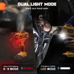 Tire Inflator Air Compressor Compatible with Dewalt 20V Max Battery, LIVOWALNY 160 PSI Cordless Portable Electric Air Pump 2025 Bigger LCD Digital Pressure Gauge for Car, Bike, Sport Ball (No Battery) - Image 5