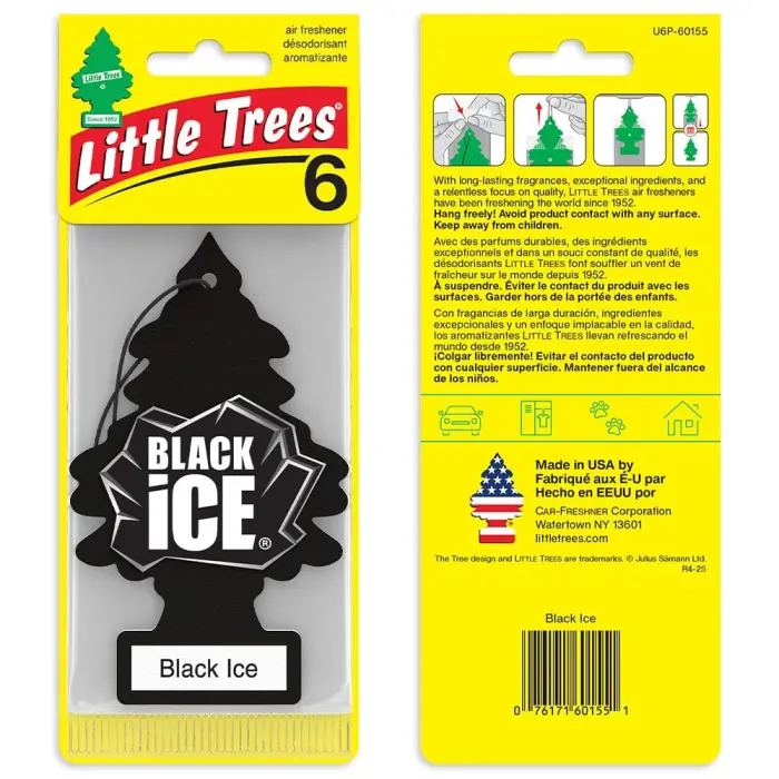 LITTLE TREES Car Air Freshener | Hanging Tree Provides Long Lasting Scent for Auto and Home | Black Ice, 24 Air Fresheners - Image 7