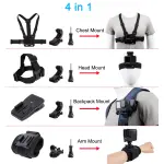 Accessories Set for GoPro Hero 13/12/11/10/9/8/7/6/5/4,New Quick Release Head Strap Mount + Chest Mount Harness + Backpack Clip Holder + 360°Rotating Wrist Strap - Image 8