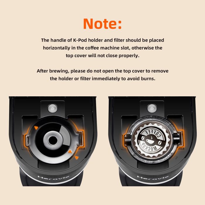 Horavie Mini Single Serve Coffee Maker for K Cup and Ground Coffee, Fast Brew One Cup Coffee Machine with Descaling Reminder and Water Window, 6 to 12 oz. Brew Sizes, Black - Image 2