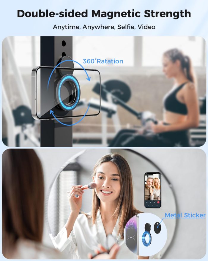 SUPERONE Magnetic Ring Holder for MagSafe Dual-Side Magnetics, Removable Gym Phone Grip with Kickstand for iPhone 17/16/15/14/13/12/ Series MagSafe Case All Phones Compatible with Magnetic Car Mount - Image 9