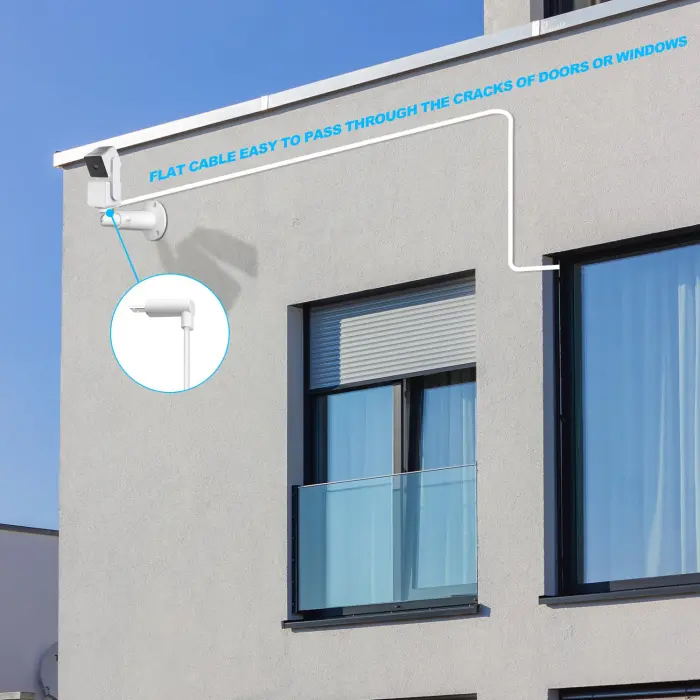 2 Pack 20FT Power Extension Cable Compatible with Wyze Cam V4,Wyze Cam v3,Wyze Cam Pan,WYZE Cam OG,NestCam Indoor,Blink,Amazon Cloud Camera,USB to Micro USB Durable Charging and Data Sync Cord(White) - Image 5