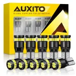 AUXITO 194 LED Light Bulb 6000K White 168 2825 W5W T10 Wedge 24-SMD 3014 Chipsets LED Replacement Light Kit Error Free for Car Interior Dome Map Door License Marker Lights, Pack of 10