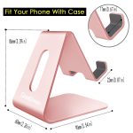 CreaDream Cell Phone Stand, Cradle, Holder, Aluminum Desktop Stand Compatible with Switch, All Smart Phone, iPhone 15 14 13 12 Pro Max Plus Mini Xr X Se 8 SE -Rose Gold - Image 3