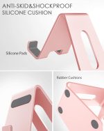 CreaDream Cell Phone Stand, Cradle, Holder, Aluminum Desktop Stand Compatible with Switch, All Smart Phone, iPhone 15 14 13 12 Pro Max Plus Mini Xr X Se 8 SE -Rose Gold - Image 2