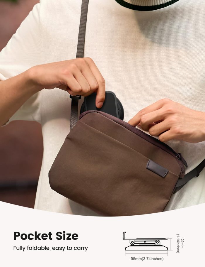 Lamicall Cell Phone Stand for Desk - [360° Rotation] Sturdy Adjustable Desktop Phone Holder, Foldable Mobile Stand, Office Desk Accessories for iPhone 17 16 15 14 Pro Max Air, Galaxy S25, Cellphones - Image 4