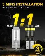 AUXITO 194 LED Light Bulb 6000K White 168 2825 W5W T10 Wedge 24-SMD 3014 Chipsets LED Replacement Light Kit Error Free for Car Interior Dome Map Door License Marker Lights, Pack of 10 - Image 3