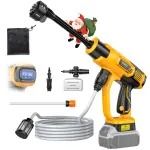 DIYtoolifz Cordless Pressure Washer Compatible with DeWalt 20V Battery, 800PSI Ultra-Light 2.2LBS with Brushless Motor, 16.4ft Hose & 6-in-1 Nozzle + Foam Cannon for Car, Patio, Fence (Tool Only)