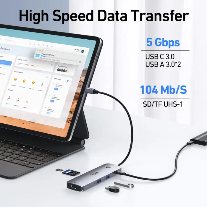 Selore USB C Docking Station Dual HDMI Monitor, USB C to Dual HDMI Adapter with 4K@60Hz HDMI, 100W PD, SD/TF, USB A&C 3.0 Ports, Laptop Docking Station for Dell XPS/HP/Lenovo/Surface/Yoga etc - Image 2