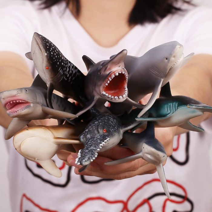 Yeonha Toys 8 Pack Shark Toys with Educational Booklet, Soft Plastic Realistic Shark Figure Set for Kid, Ocean Sea Animal Party Favor, Pool Bath Tub Toy for Toddler Child Boy Girl, Birthday Gift - Image 6