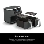 Ninja DZ201 Foodi 8 Quart 6-in-1 DualZone 2-Basket Air Fryer with 2 Independent Frying Baskets, Match Cook & Smart Finish to Roast, Broil, Dehydrate & More for Quick, Easy Meals, Grey - Image 9